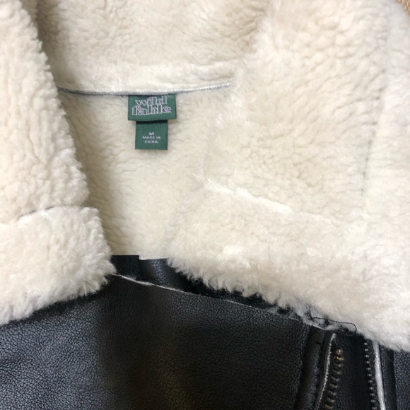 Wild fable black faux leather bomber coat - Picture 3 of 8